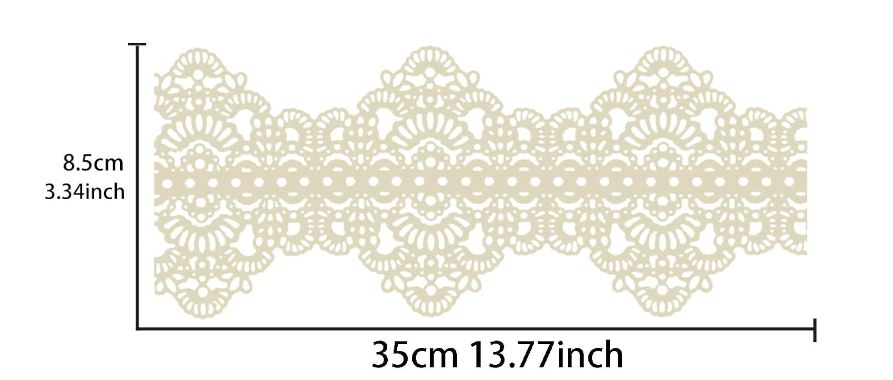 Cake Lace Art Nouveau Style Applique Ivory White 14-inch