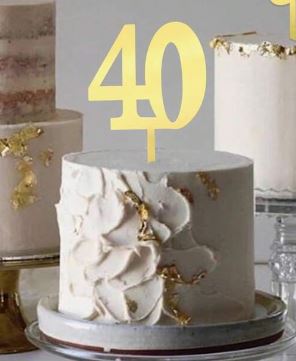 40th Acrylic Cake Topper