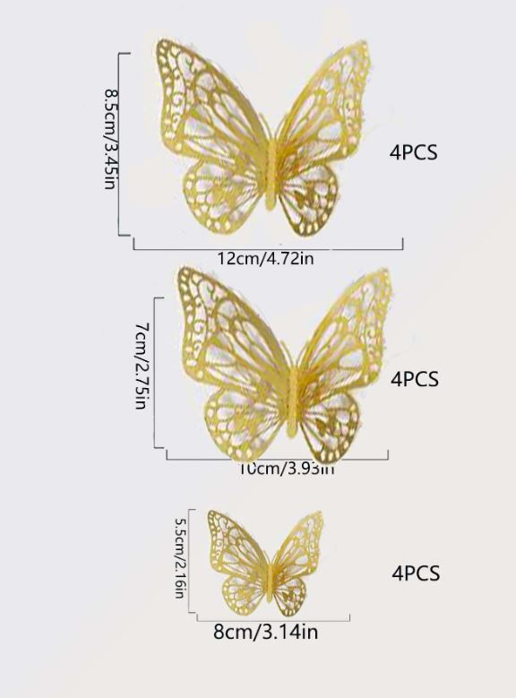 12pcs Set Butterfly Cake Topper