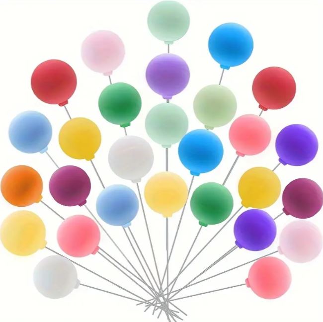 12 Pieces Colorful Balloon Cake Toppers