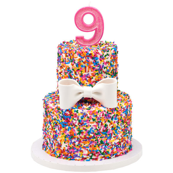 9 Glitter Numeral Candles
