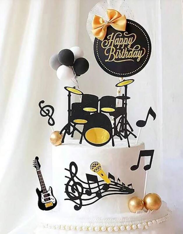 Set Of 8 Musical Note Cake Toppers