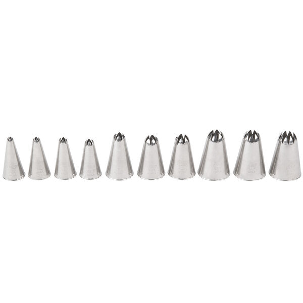 10-Piece Stainless Steel Closed Star Piping Tip Decorating Set