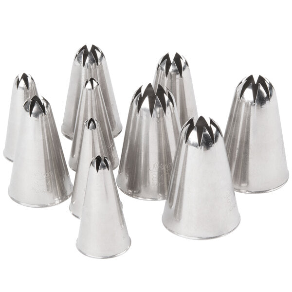 10-Piece Stainless Steel Closed Star Piping Tip Decorating Set