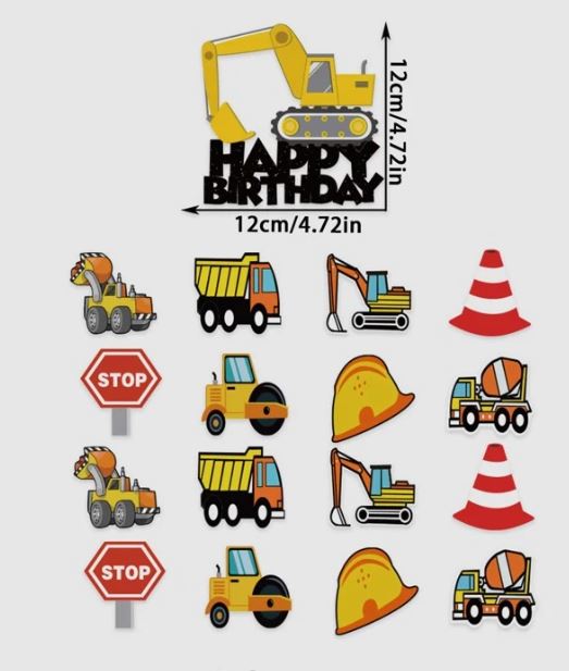 Construction Vehicle Cake Topper