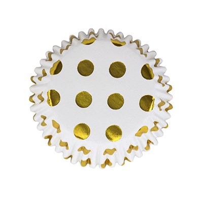 Gold Foil Polka Dots Cupcake Liners