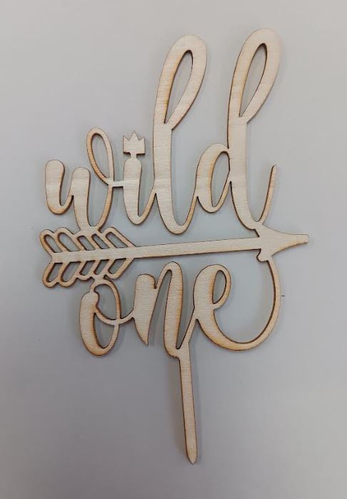 Wild One w/Arrow Cake Topper Wood