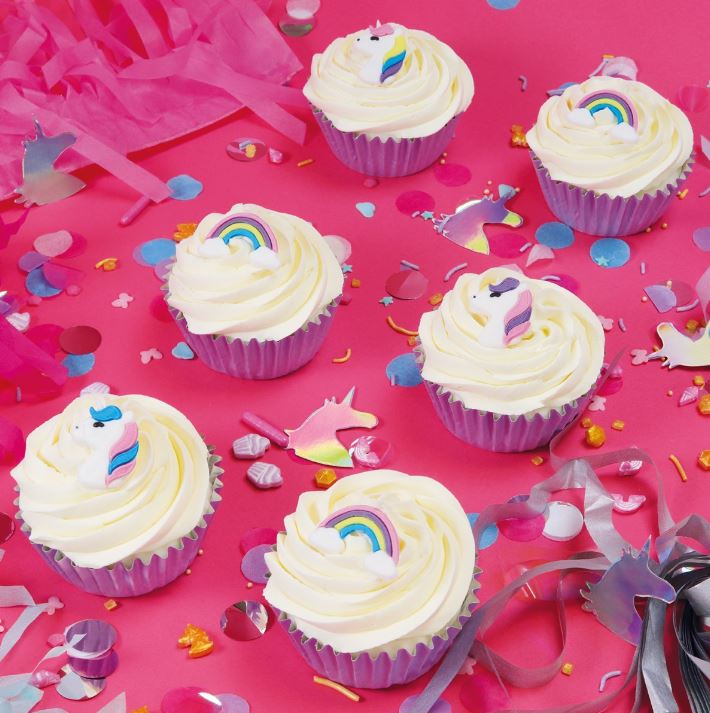 6 unicorn cupcake wrappers