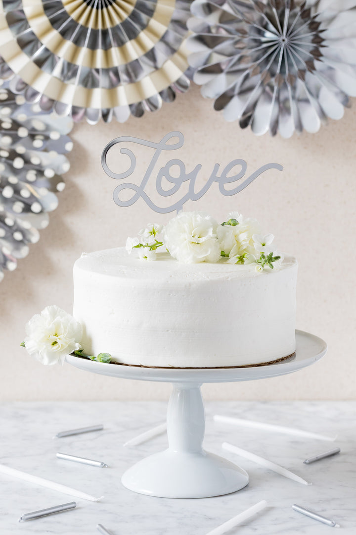 Silver Acrylic Love Topper