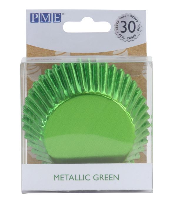 Metallic Baking Cup - Green Pk/30