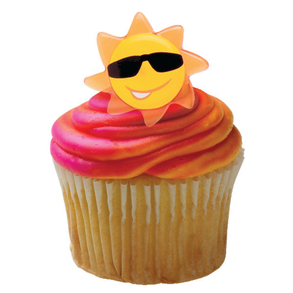 Sun Face Cupcake Rings