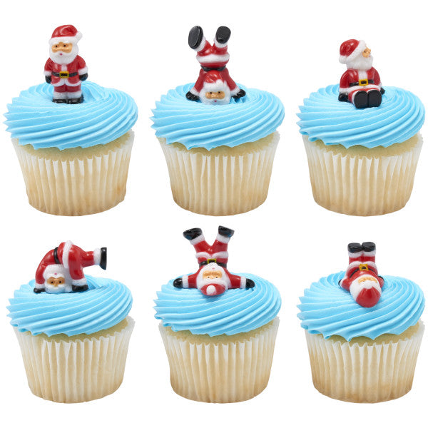 Tumbling Santas Cupcake Picks