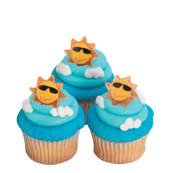 Sun Face Cupcake Rings