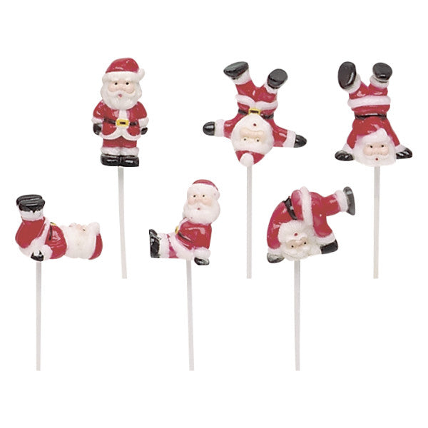 Tumbling Santas Cupcake Picks