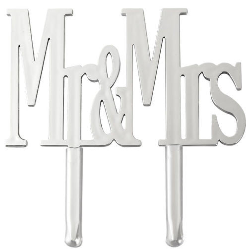 Mr. & Mrs. Silver Cake Pick