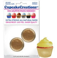 Mini Gold Greaseproof Liner - Cupcake Creations