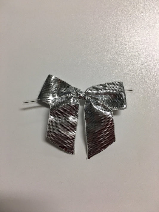 Silver Twist Tie Bows